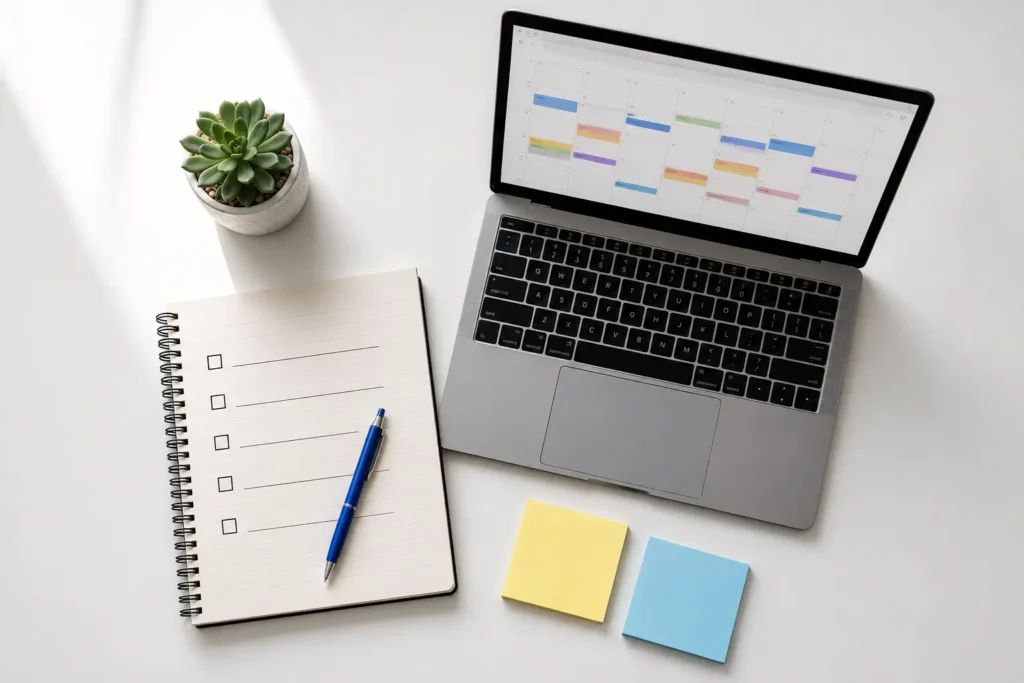 5 core elements of a successful articlerelease shown on a content planning desk